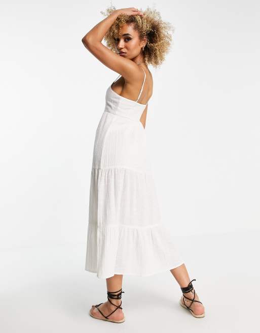 White midi store beach dress