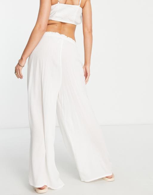 Iisla & Bird - Exclusives - Strandbroek met trekkoord in crème, deel van co-ord set  , 2 van 4