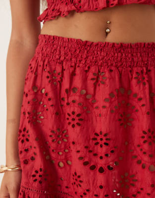 Iisla & Bird Eyelet Maxi Beach Skirt