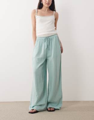 Iisla & Bird flowy wide leg trouser in dusky blue