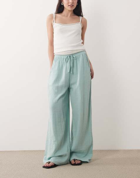 Iisla & Bird flowy wide leg trouser in dusky blue - view 1