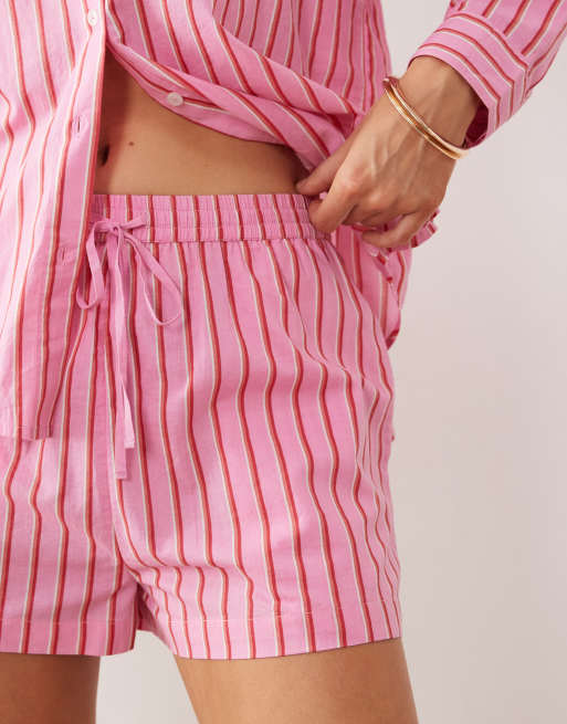Iisla & Bird - Gestreepte short in roze en rood, 2 van 5