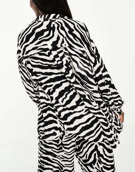 Iisla & Bird long beach pants in black and white zebra print