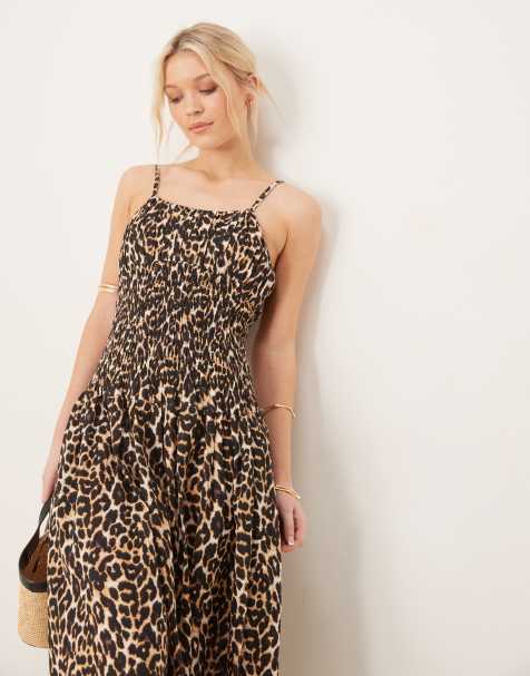 Iisla & Bird longline ruched maxi beach dress in leopard - view 1