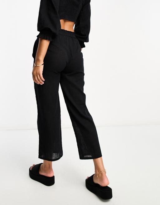 Iisla & Bird loose fit beach summer pants in black (part of a set)