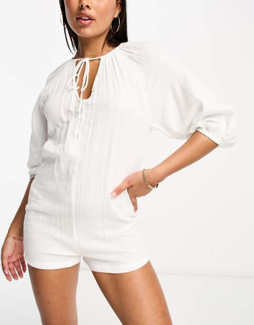 White store beach playsuit