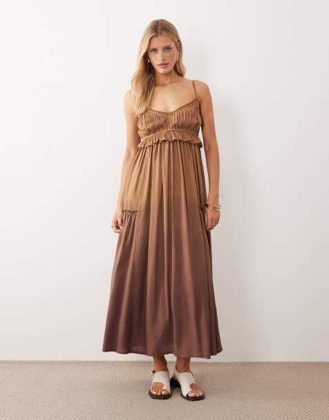 Iisla & Bird maxi beach dress in chocolate brown - view 1