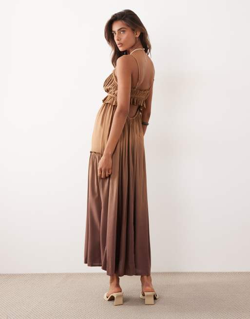 Iisla & Bird - Maxi strandjurk in chocoladebruin, 4 van 4