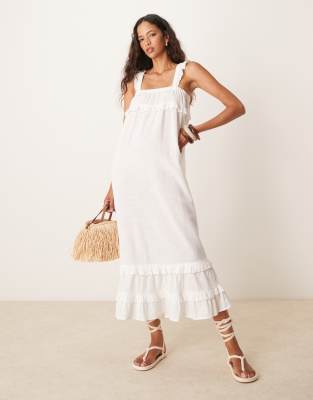 Awemeal Zomerjurk voor dames, elegant, V-hals, korte mouw, zomerjurk, bohemian, bloemen, ceintuur, ruches, wikkeljurk, strandjurk, A-lijn, lange jurk, Groen, XL