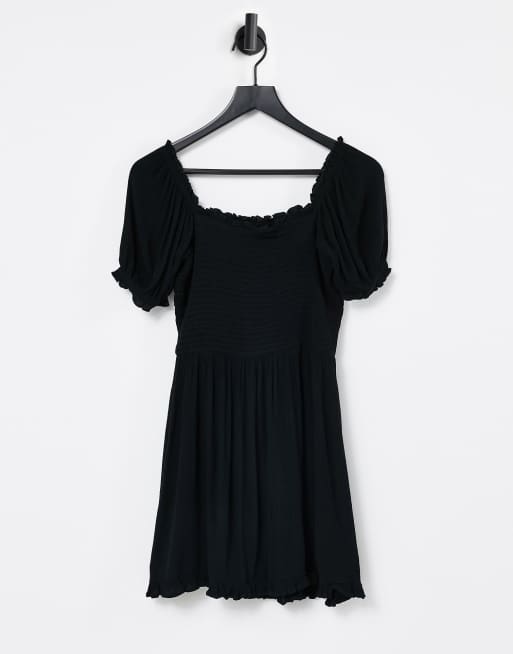 Iisla & Bird - Mini strand-sommerkjole med rynker i sort - Kun hos ASOS  , 2 af 4