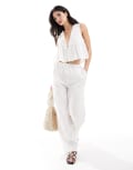 [Iisla & Bird] Iisla & Bird narrow waist beach pants in white (part of a set) 14 WHITE