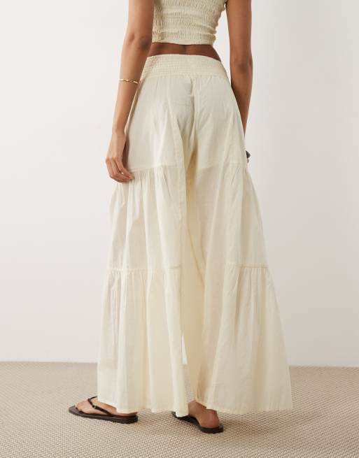 IIsla & Bird - Pantalon large fluide en tissu semi-transparent - Jaune beurre, 5 de 5