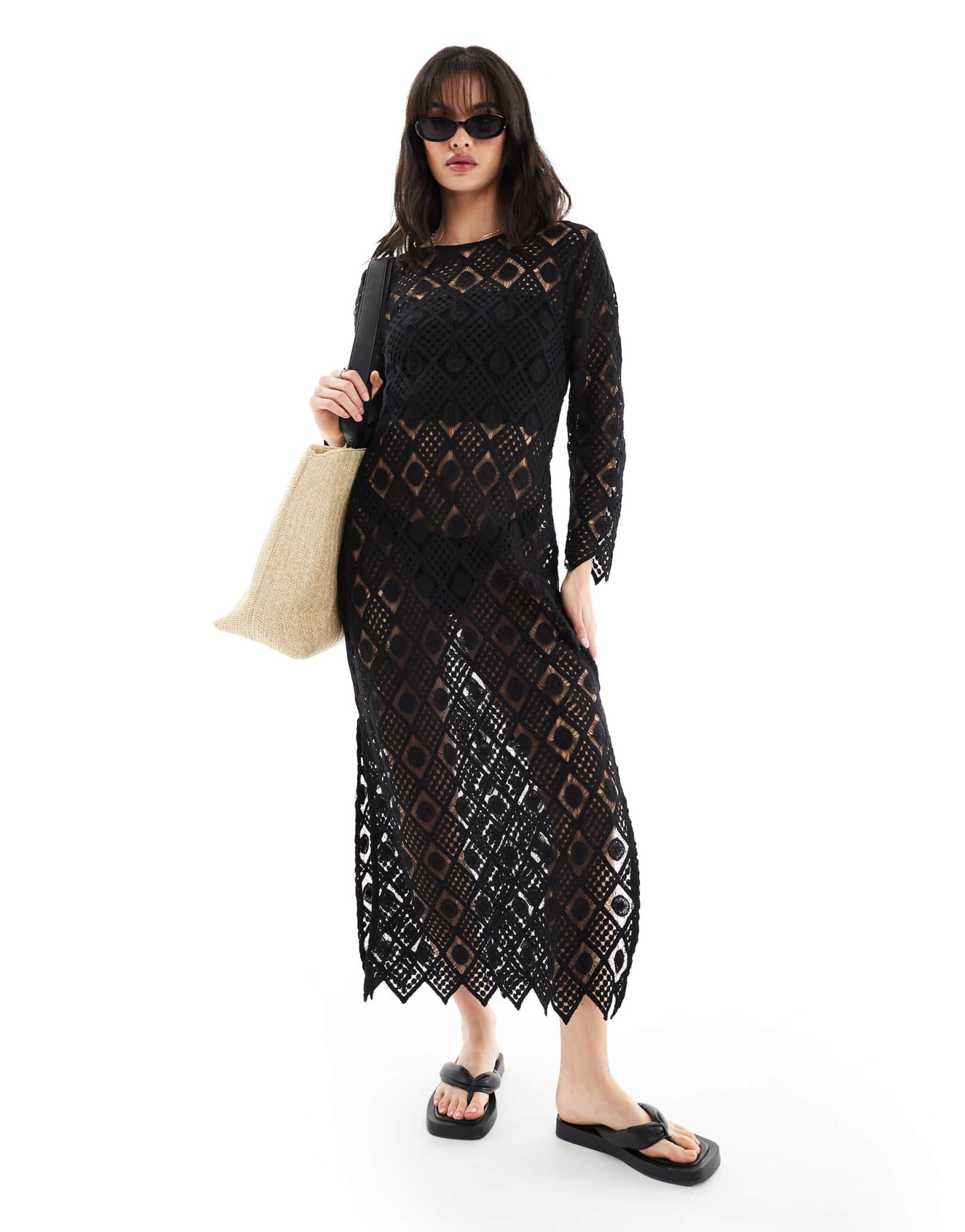 Пляжное платье Iisla & Bird Premium maxi крючком черного цвета