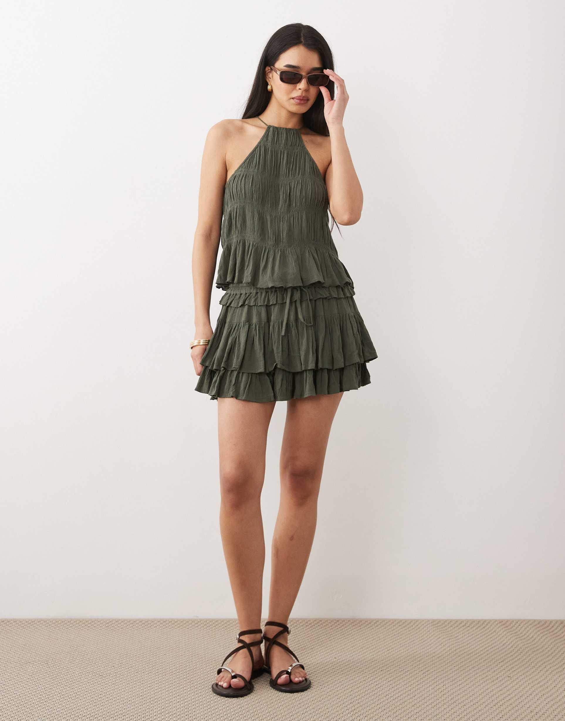 iisla & bird rara mini skirt in olive