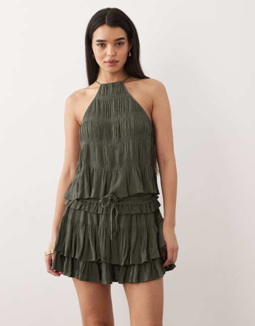 Iisla & Bird rara mini skirt in olive, 2 of 5