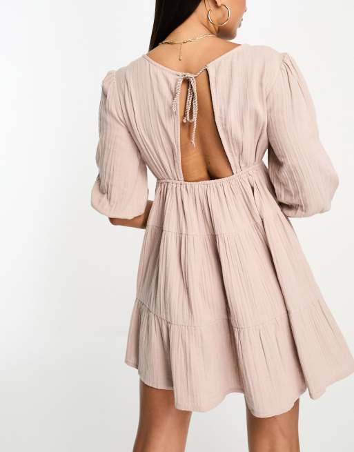 IIsla & Bird - Robe d'été courte étagée - Nude blush  , 3 de 4