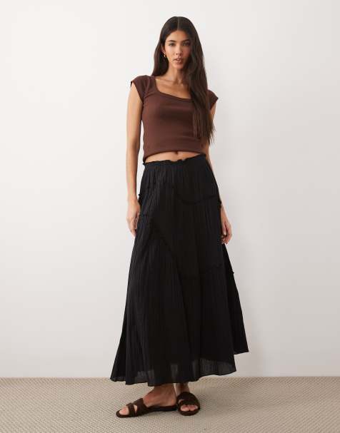 Iisla & Bird ruffle beach maxi skirt in black - view 1