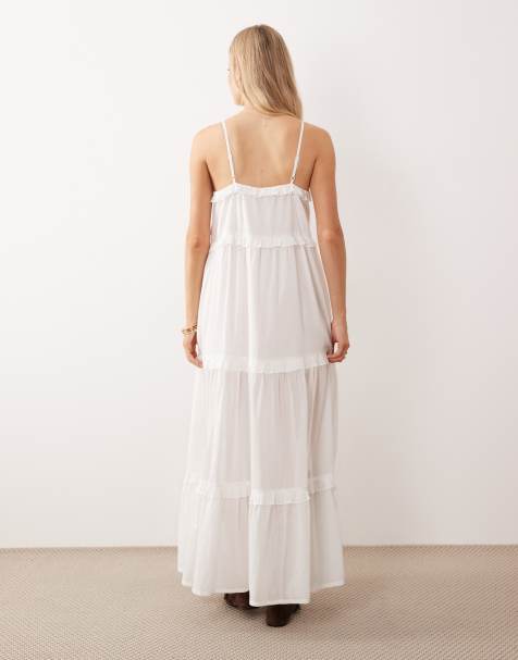white summer dress beach Summer Style White Chiffon V-neck Long Split Wedding Dresses Beach