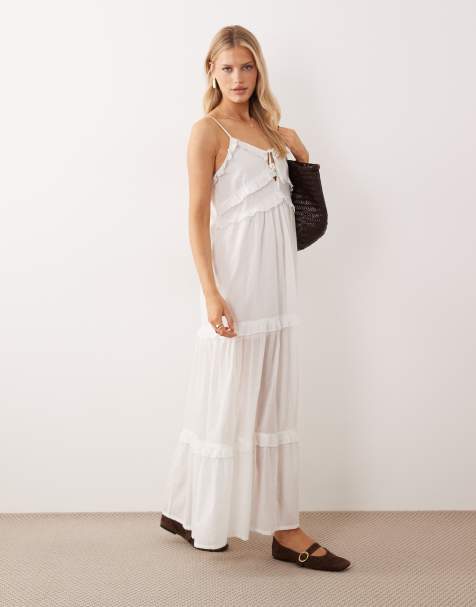 Iisla & Bird - Vestito lungo bianco con volant - view 1