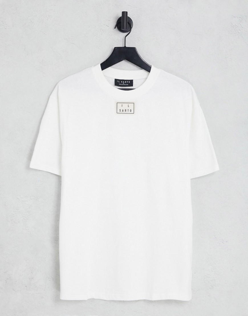 Il Sarto badge oversized T-shirt in white