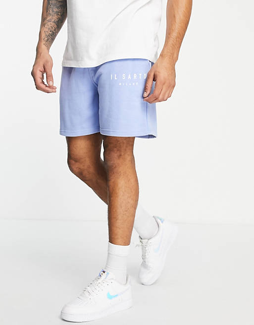 Il Sarto co-ord jersey shorts in blue