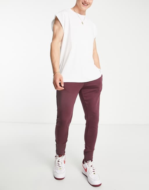 Il Sarto - Core - Smalle joggingbroek in bordeauxrood  