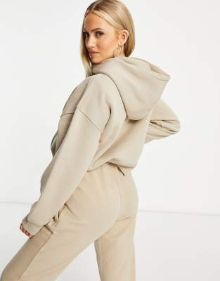 beige cropped hoodie