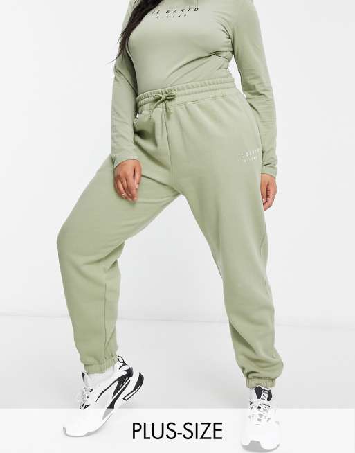 Il Sarto Curve oversized joggers co-ord in light khaki