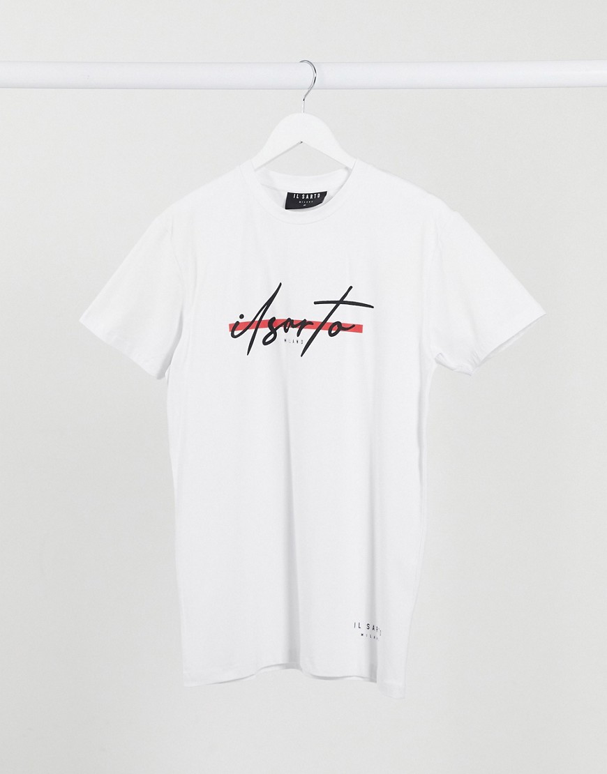 Il Sarto - Grafisk t-shirt med logo-Hvid