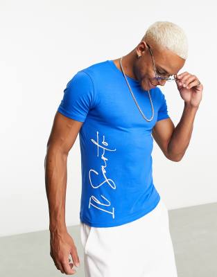 Il Sarto logo print t-shirt in blue