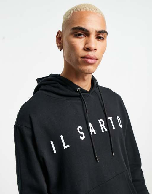 Il Sarto logo slim fit hoodie co-ord in black, 2 of 4