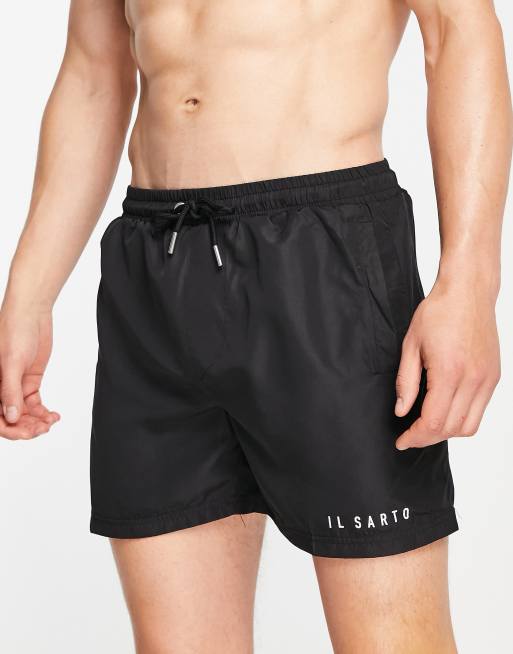 Il Sarto logo swim shorts in black