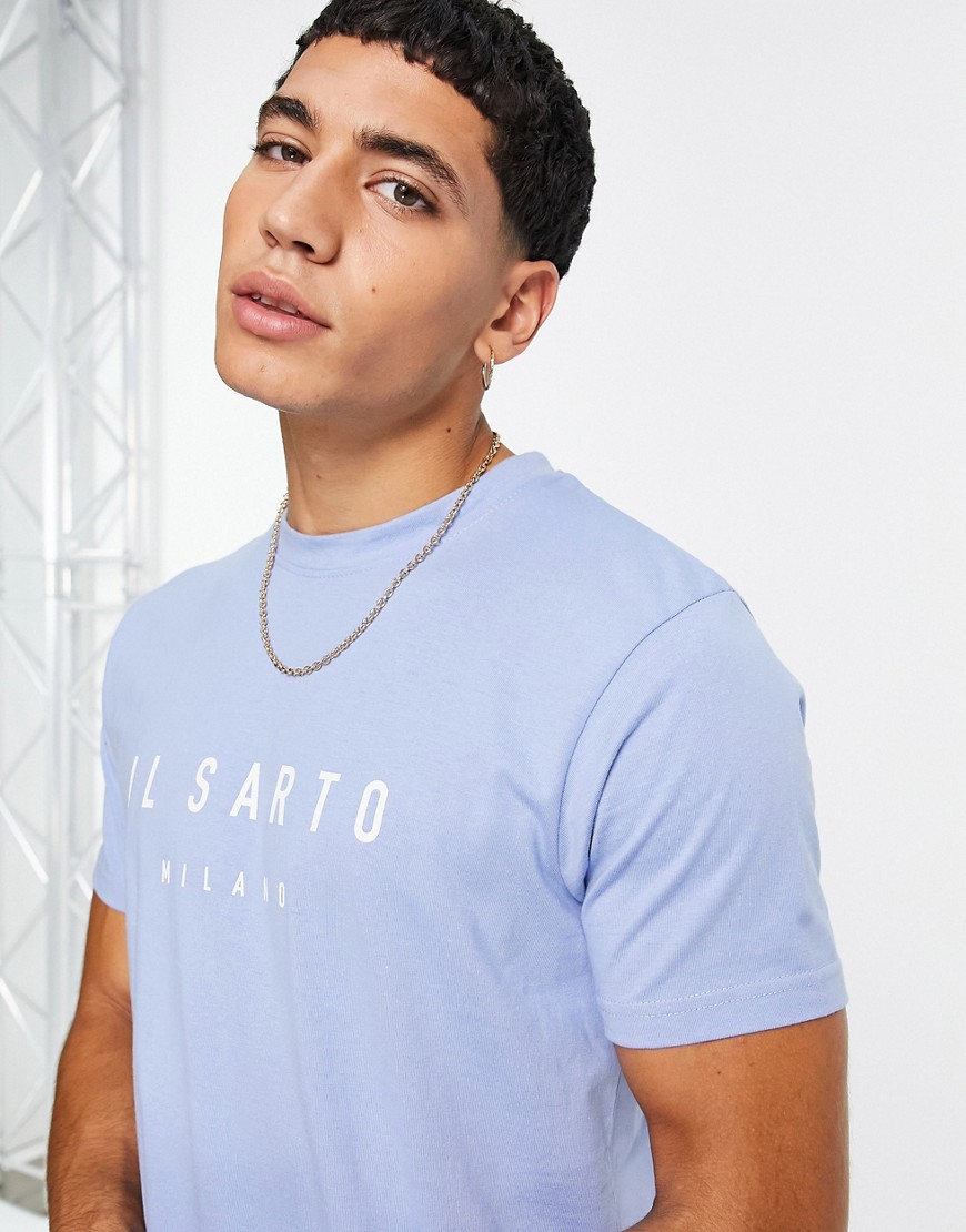 Il Sarto logo T-shirt in blue - part of a set-Blues