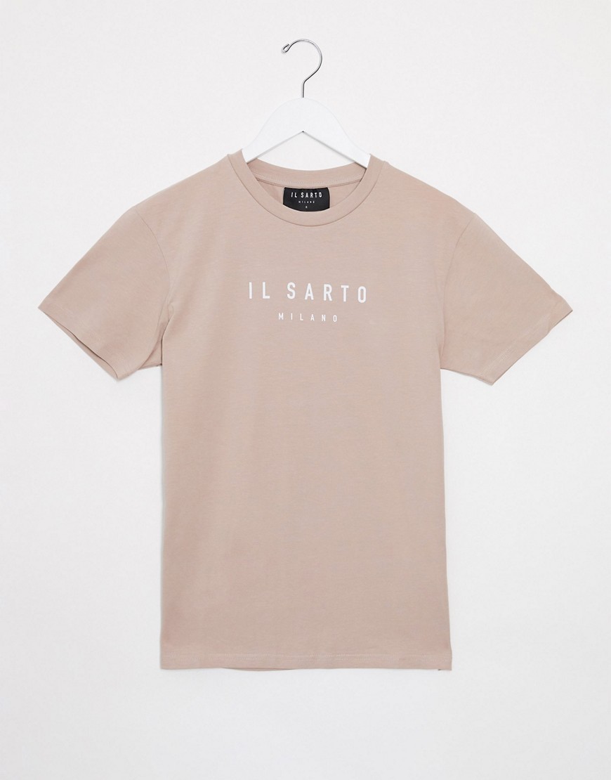 Il Sarto logo t-shirt in slim fit-Pink