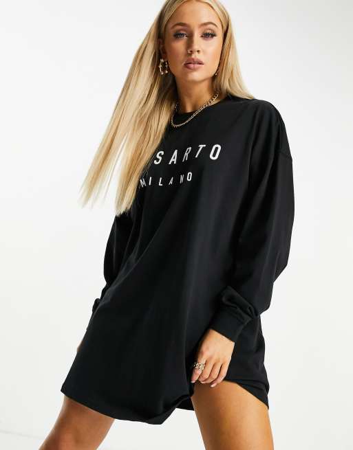 Fitted long sleeve sales t shirt dress