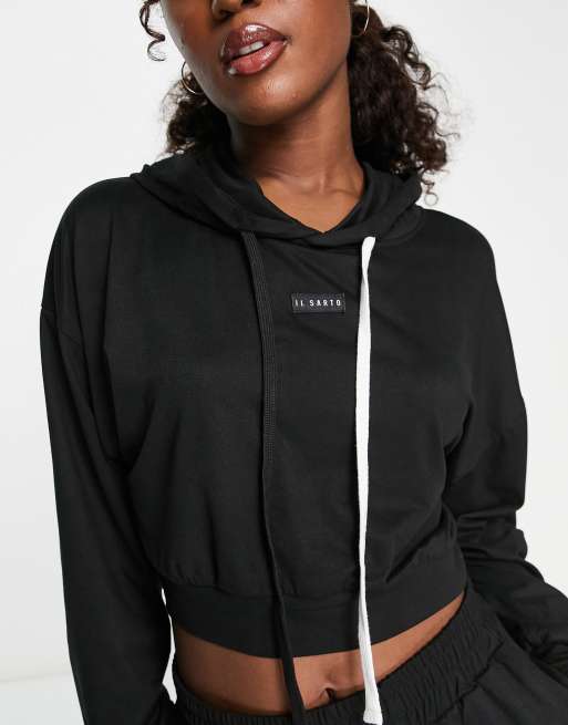  Black Cropped Hoodie