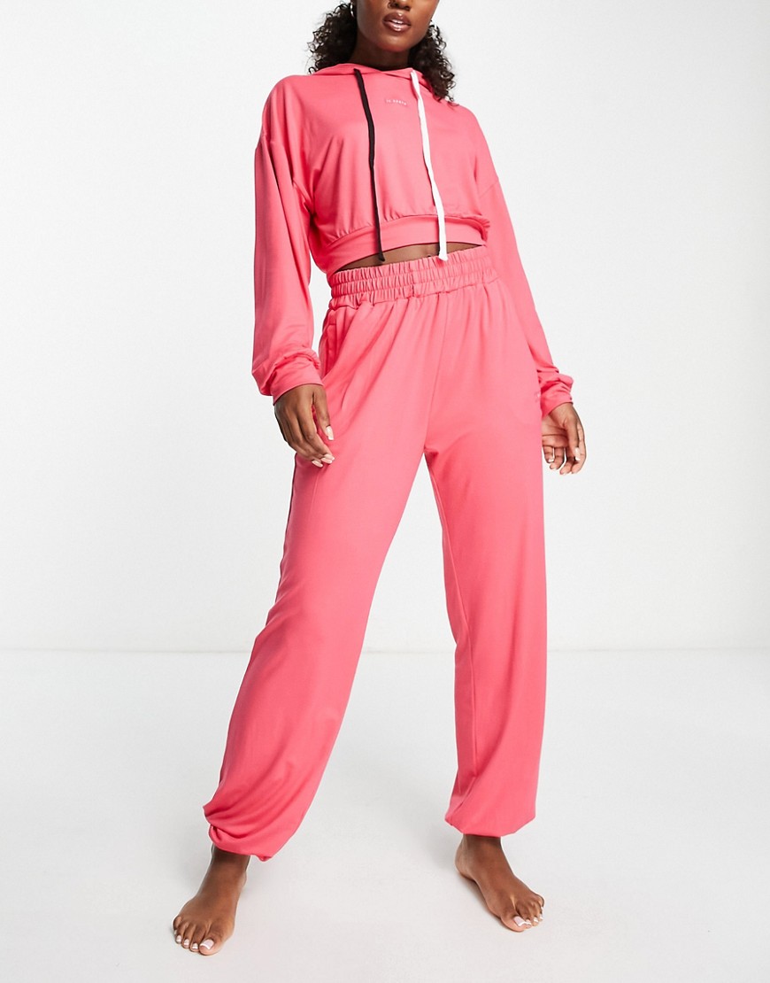 Il Sarto lounge cropped hoodie and jogger set in pink