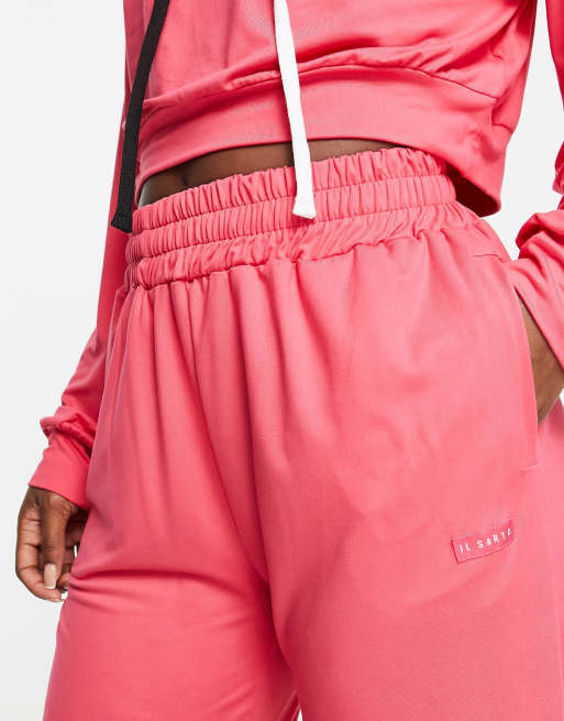 Il Sarto lounge cropped hoodie and jogger set in pink