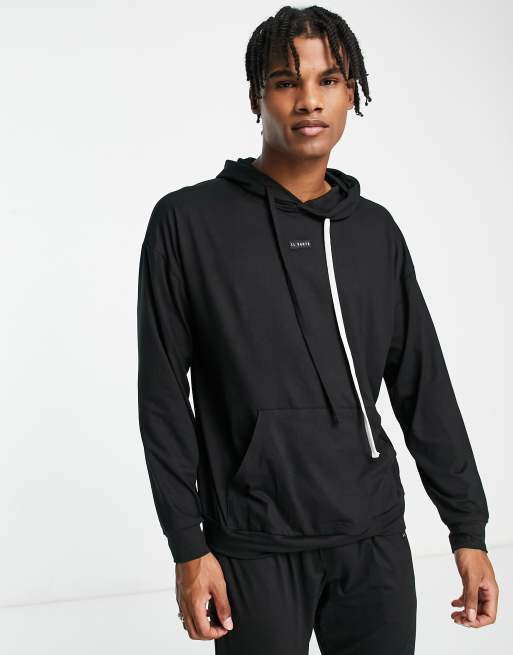 Il Sarto lounge cropped hoodie and sweatpants set in black