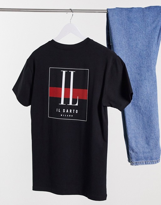 Il Sarto luxe print t-shirt in black
