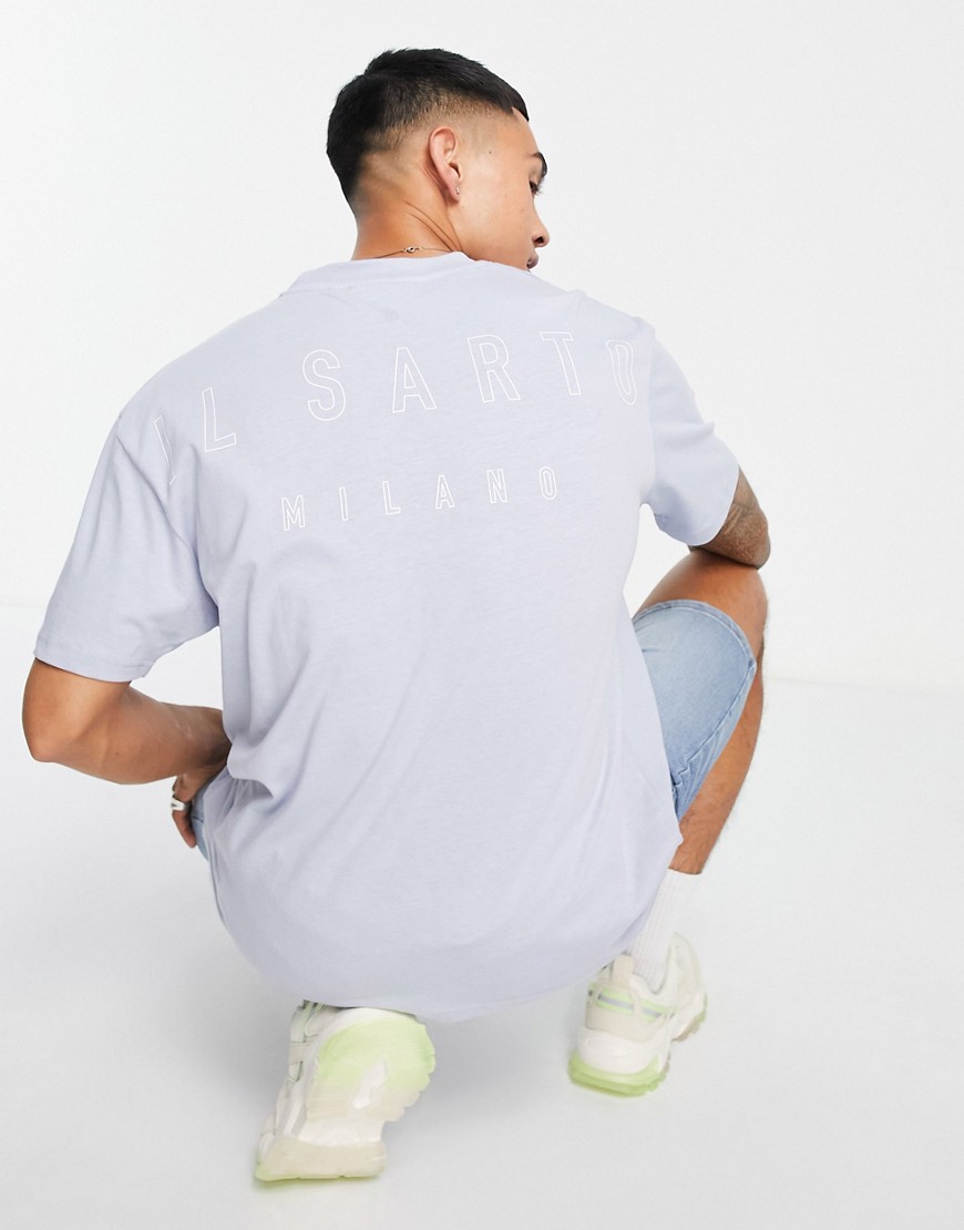 Il Sarto outline oversized T-shirt in blue