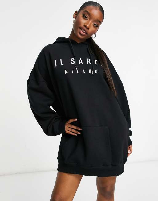 Il Sarto oversized hoodie dress in gray