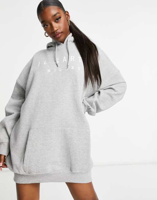 Il Sarto oversized hoodie dress in gray