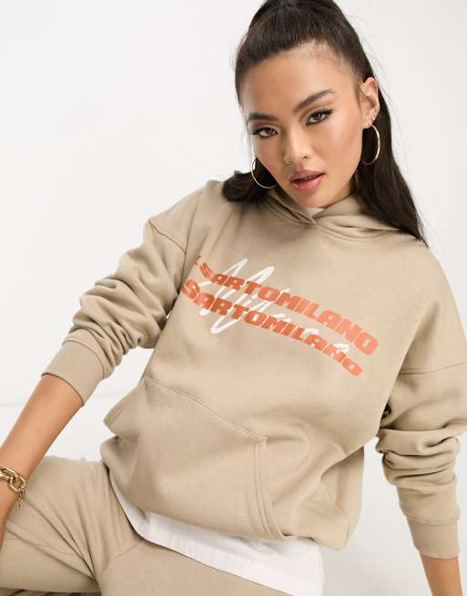 Il Sarto oversized hoodie in beige (part of a set)