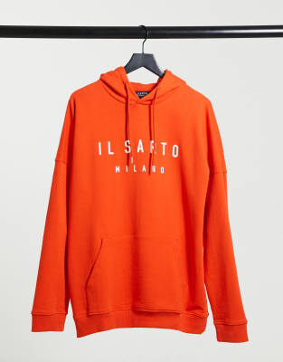 red oversized hoodie