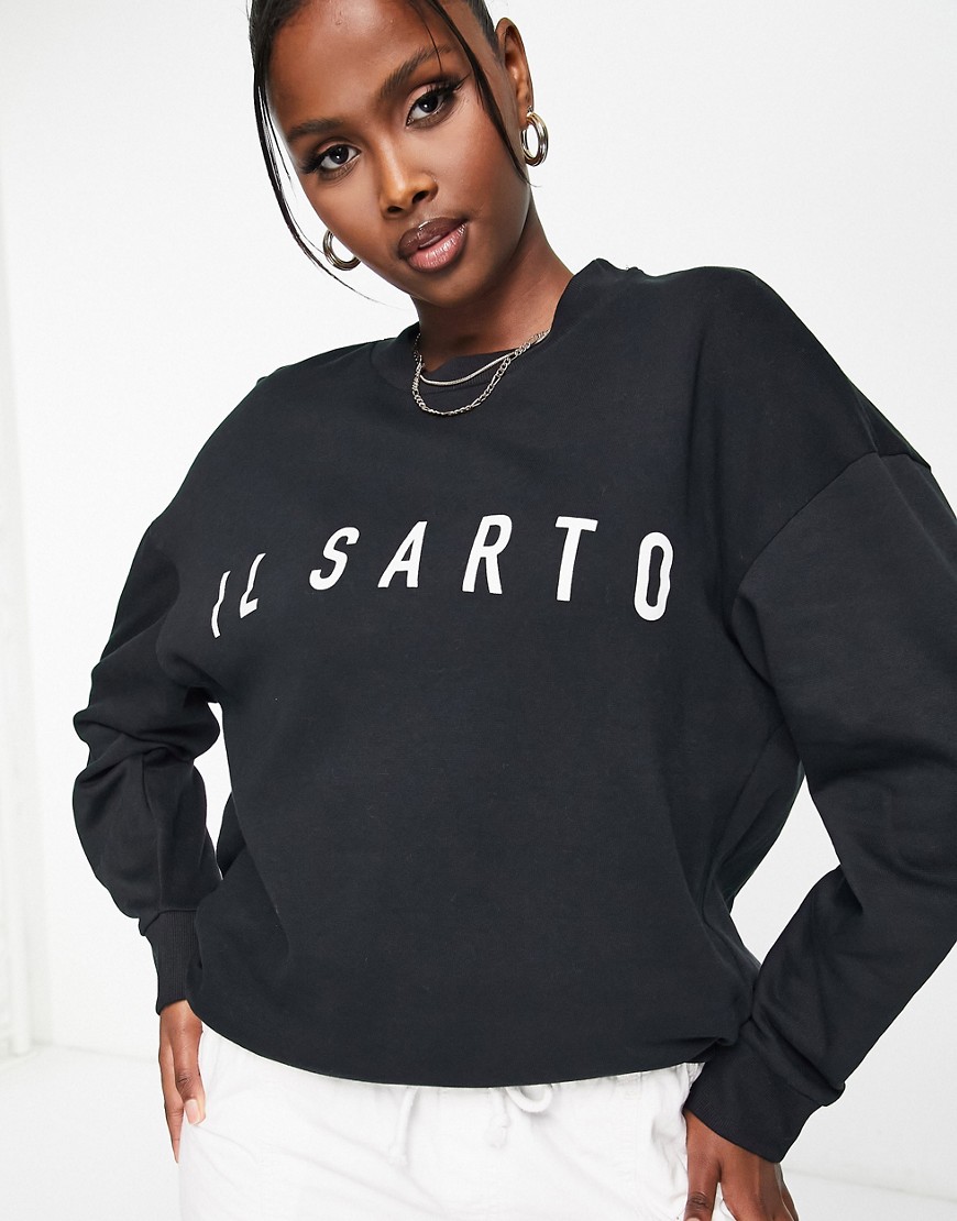 Il Sarto oversized logo sweatshirt co-ord in black