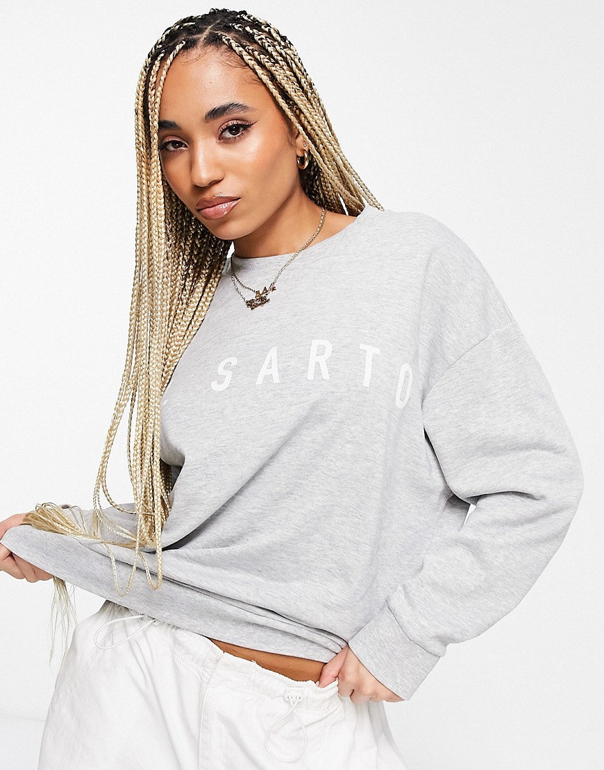 Il Sarto oversized logo sweatshirt co-ord in grey marl