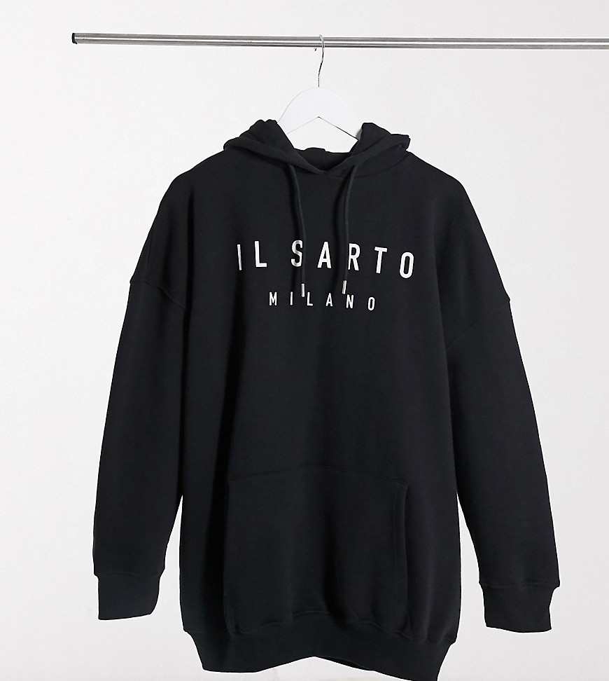 Il Sarto Petite - Oversized hoodiejurk in zwart