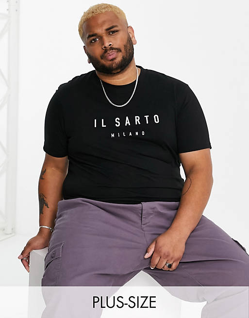 Il Sarto Plus logo print t-shirt in black