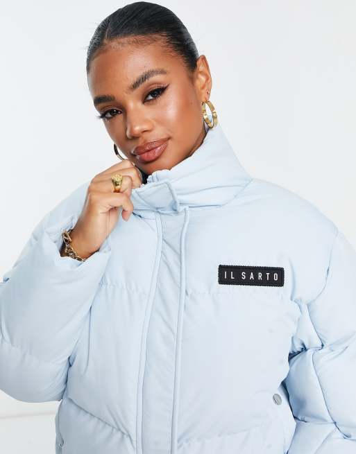 Womens light sale blue puffer jacket